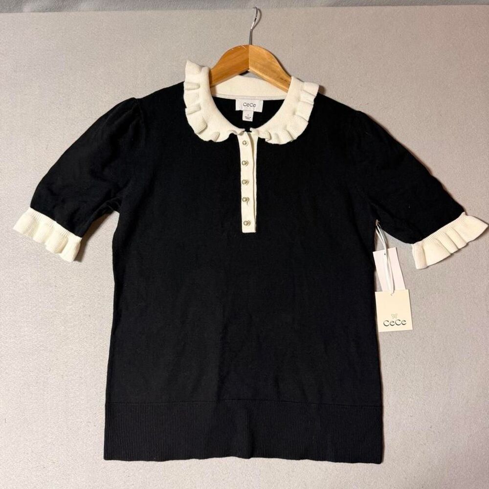 Cece Women's Black and Navy Blouse